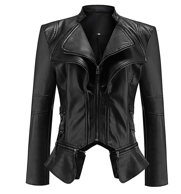 Beautiful Good Quality Leather Zipper Stitching Jackets