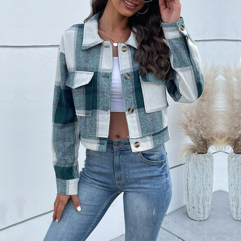 Unique Attractive Women's Plaid Shirt Retro Cardigans