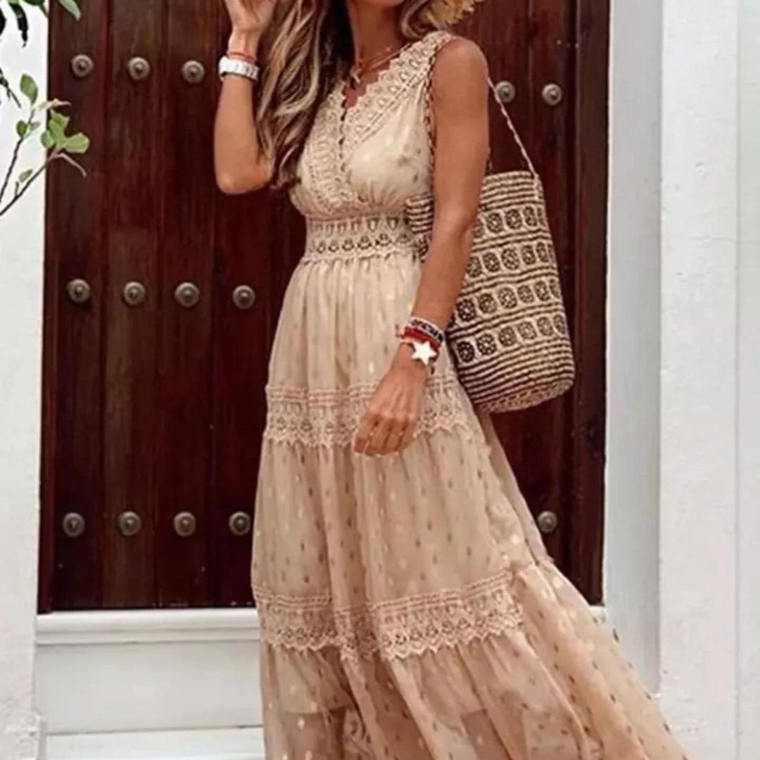 Women's Summer Sexy Deep V Sleeveless Chiffon Dresses