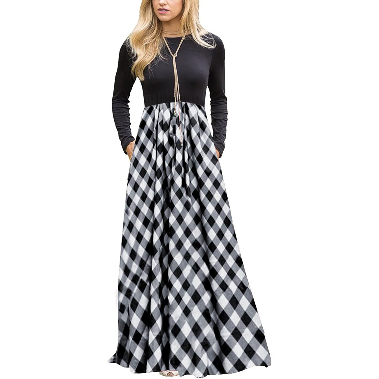 Innovative Printed Fashion Personality Plaid Dress Dresses