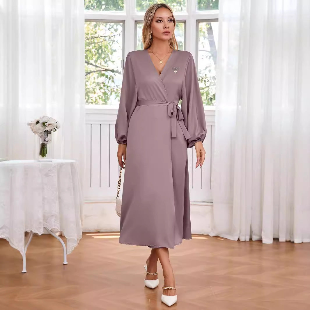 Muslim Fashion Elegant Dress Belt Robe Clothing