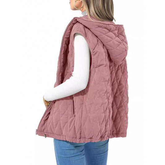 Ladies Hooded Waistcoat Light Cotton Outside Vests