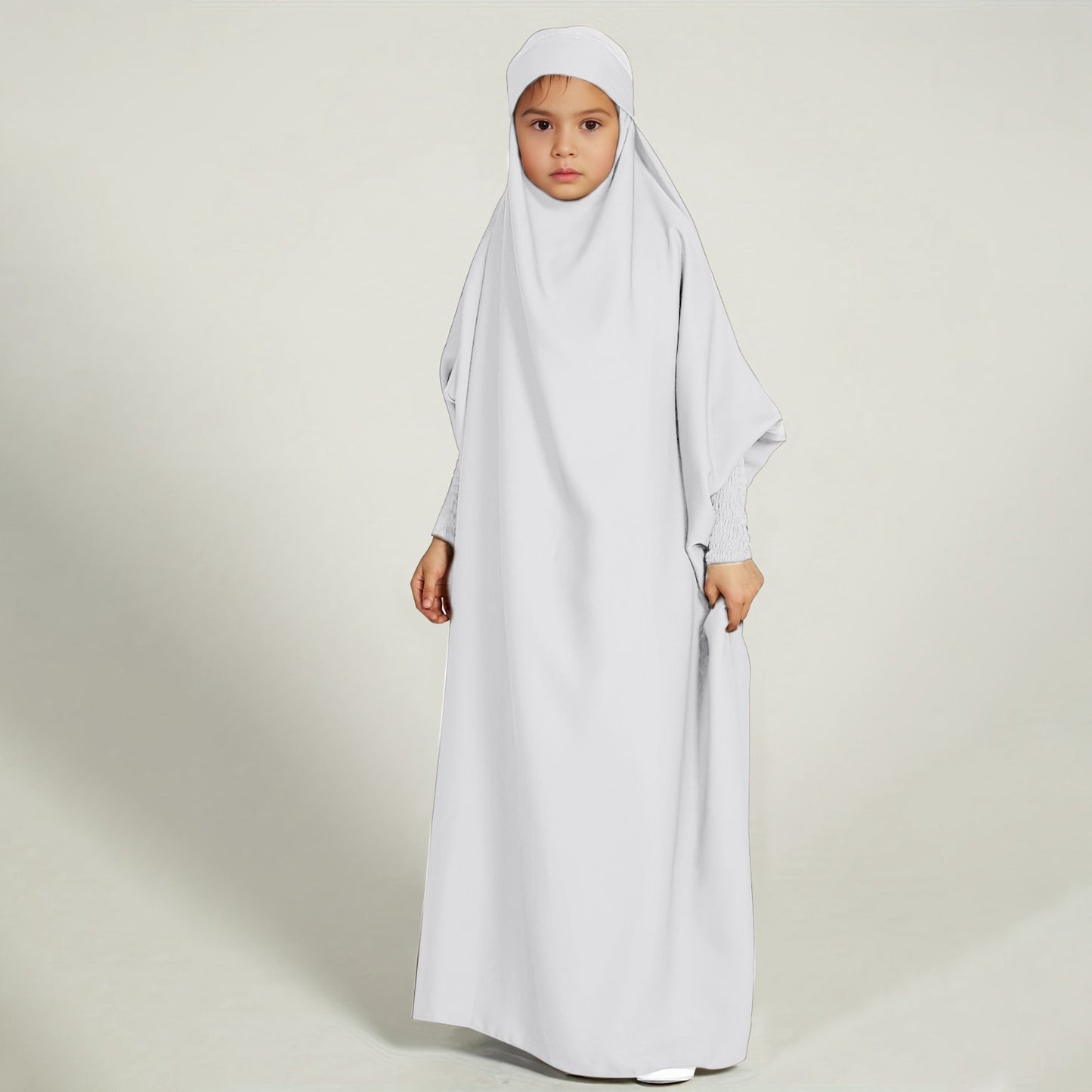 Children's Hooded Batwing Sleeve Dress Fashion Casual Clothing