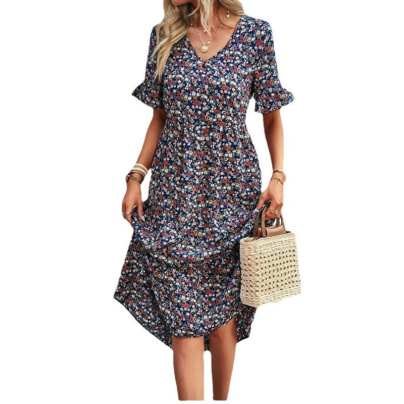 Summer Floral Long Dress Casual Bohemian Dresses