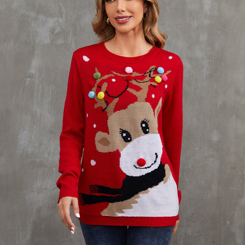 Fashion Women's Christmas Festival Round Neck Sweaters