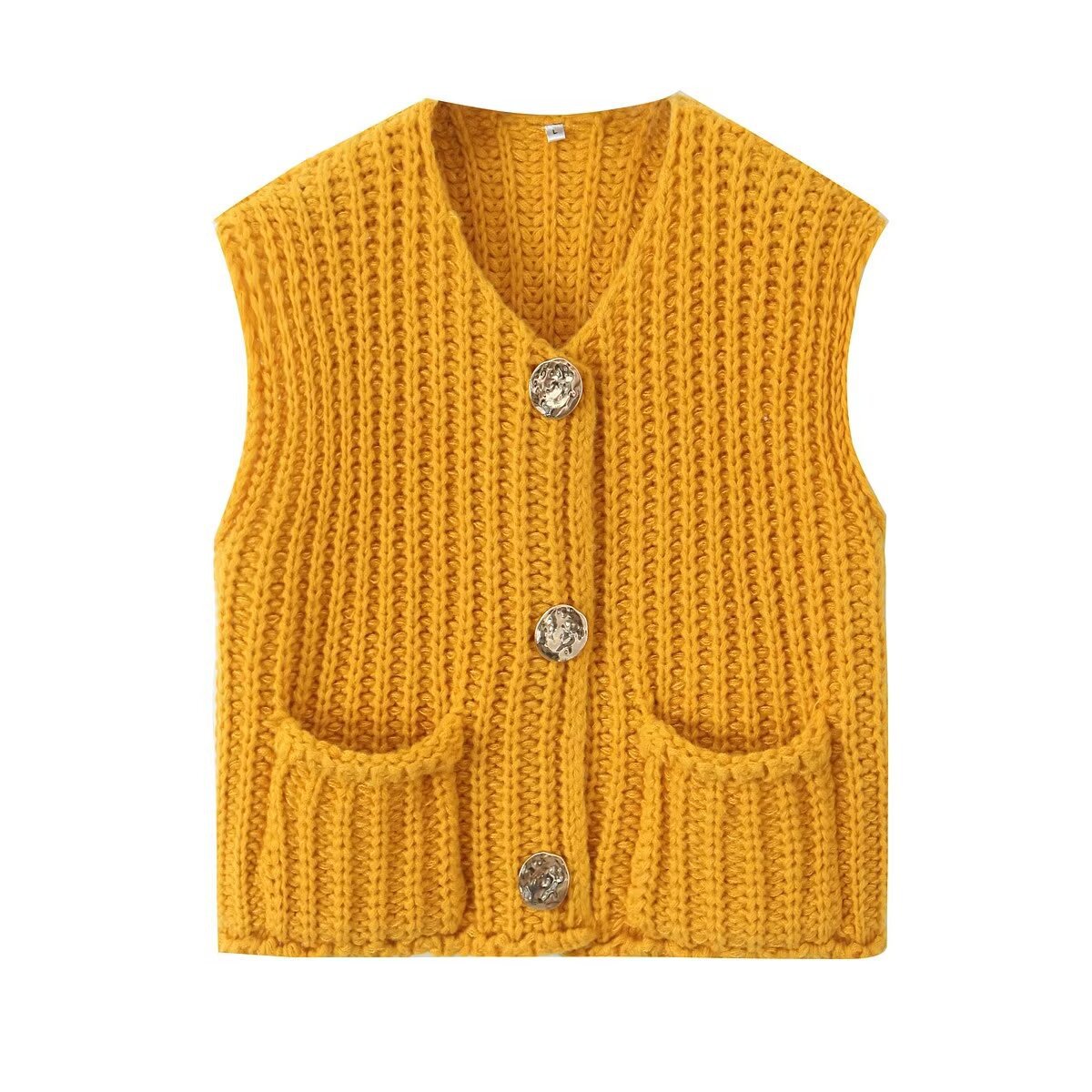 Women's Summer Street Fashion Thick Needle Knitted Vests