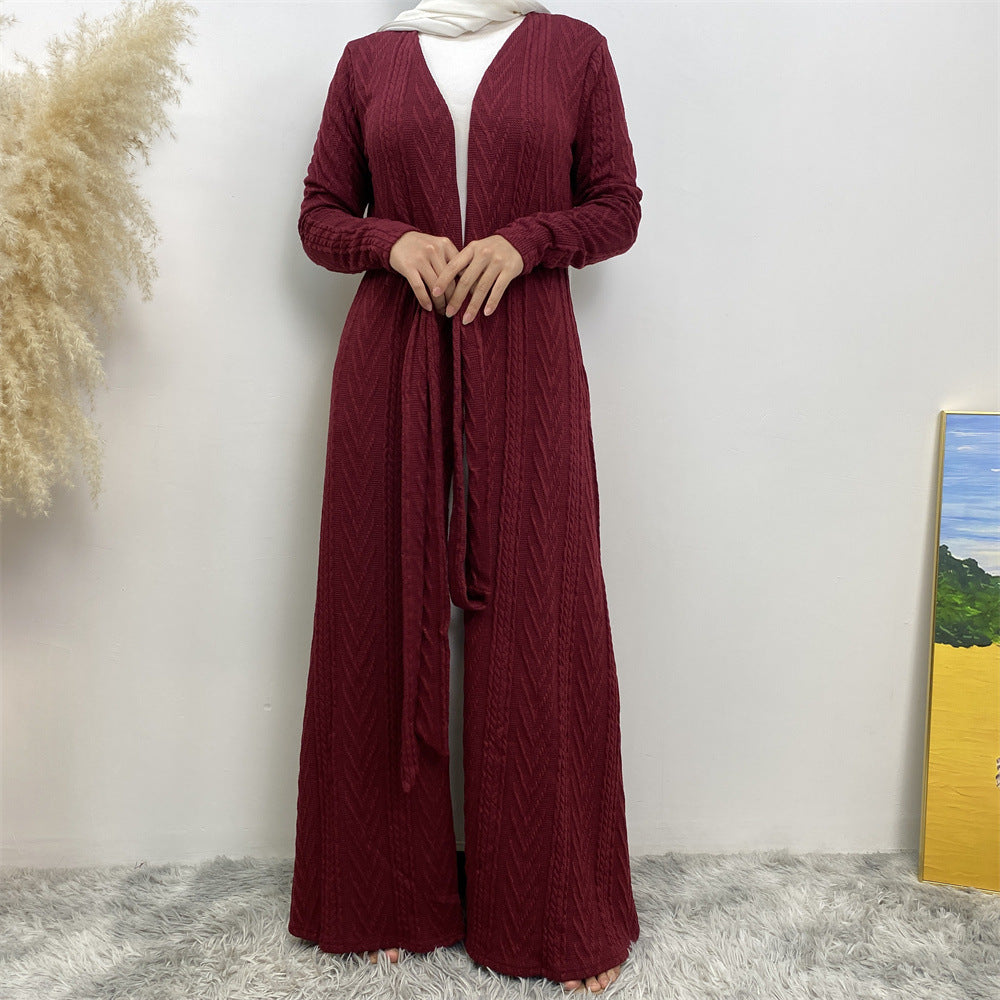 Creative Knitted Muslim With Pockets Large Clothing