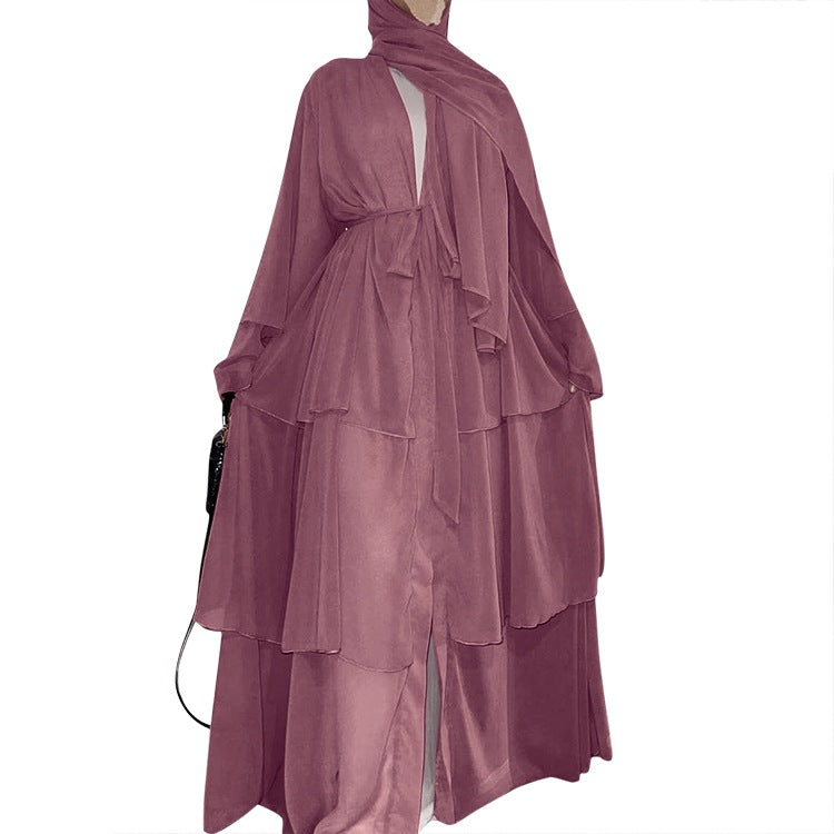 Fashion Stitching Chiffon Elegant Dress Robe Clothing