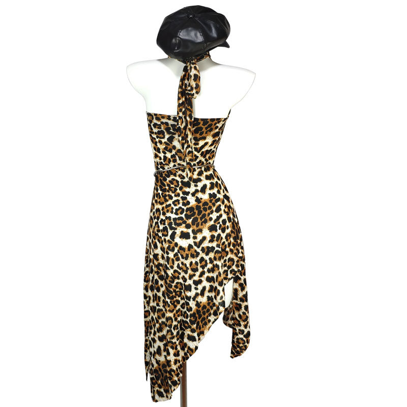 Millennium Hot Dress Leopard Print Irregular Dresses