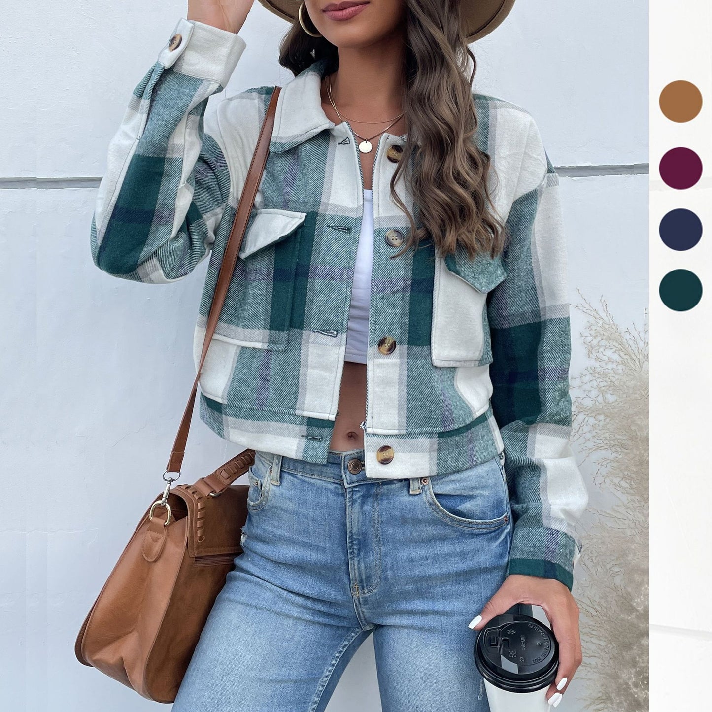 Unique Attractive Women's Plaid Shirt Retro Cardigans