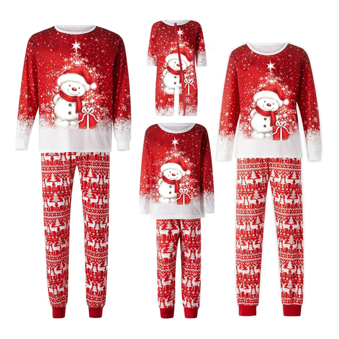 Pajamas Printed Christmas Wear Round Neck Clothing