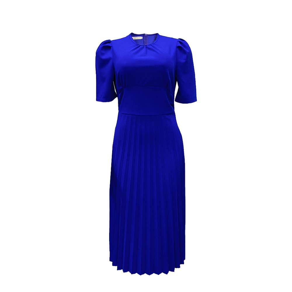 Summer Sleeve Pleated Solid Color Dress Dresses