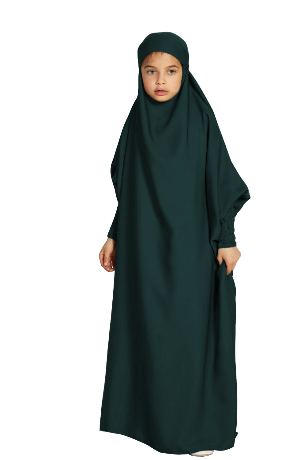 Children's Hooded Batwing Sleeve Dress Fashion Casual Clothing