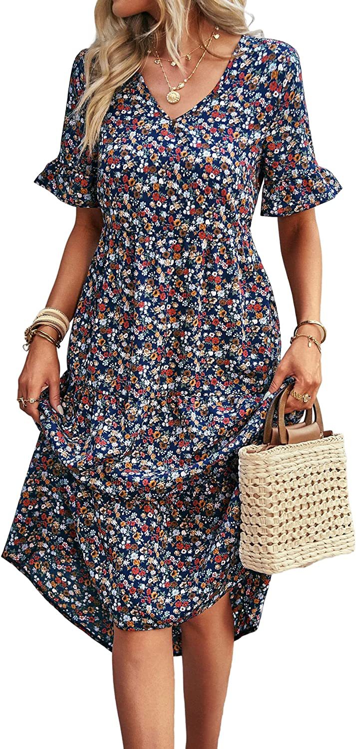 Summer Floral Long Dress Casual Bohemian Dresses