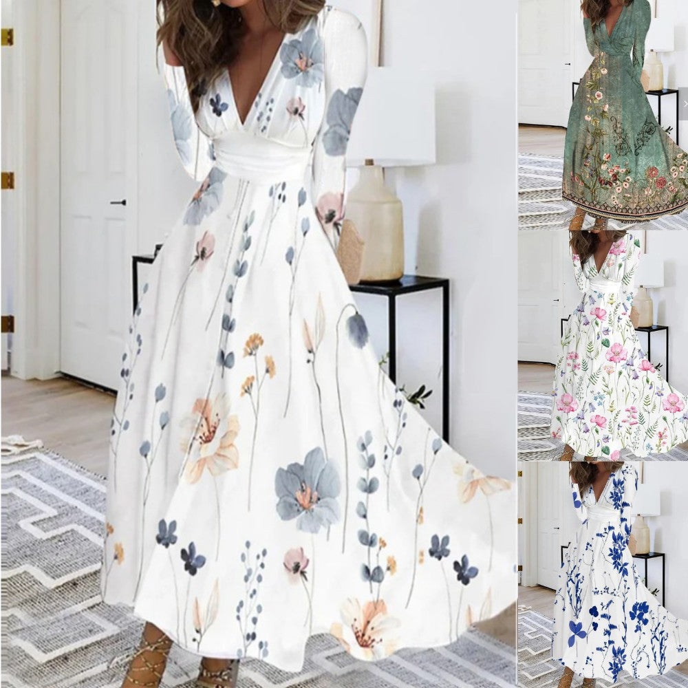 Women's Autumn Long Sleeve Printed Dress Dresses