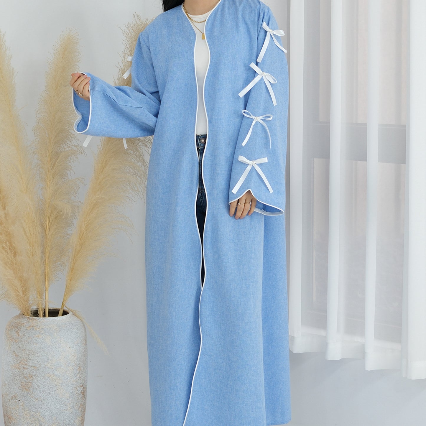 Slouchy Pure Beautiful Bow Robe Dress Clothing