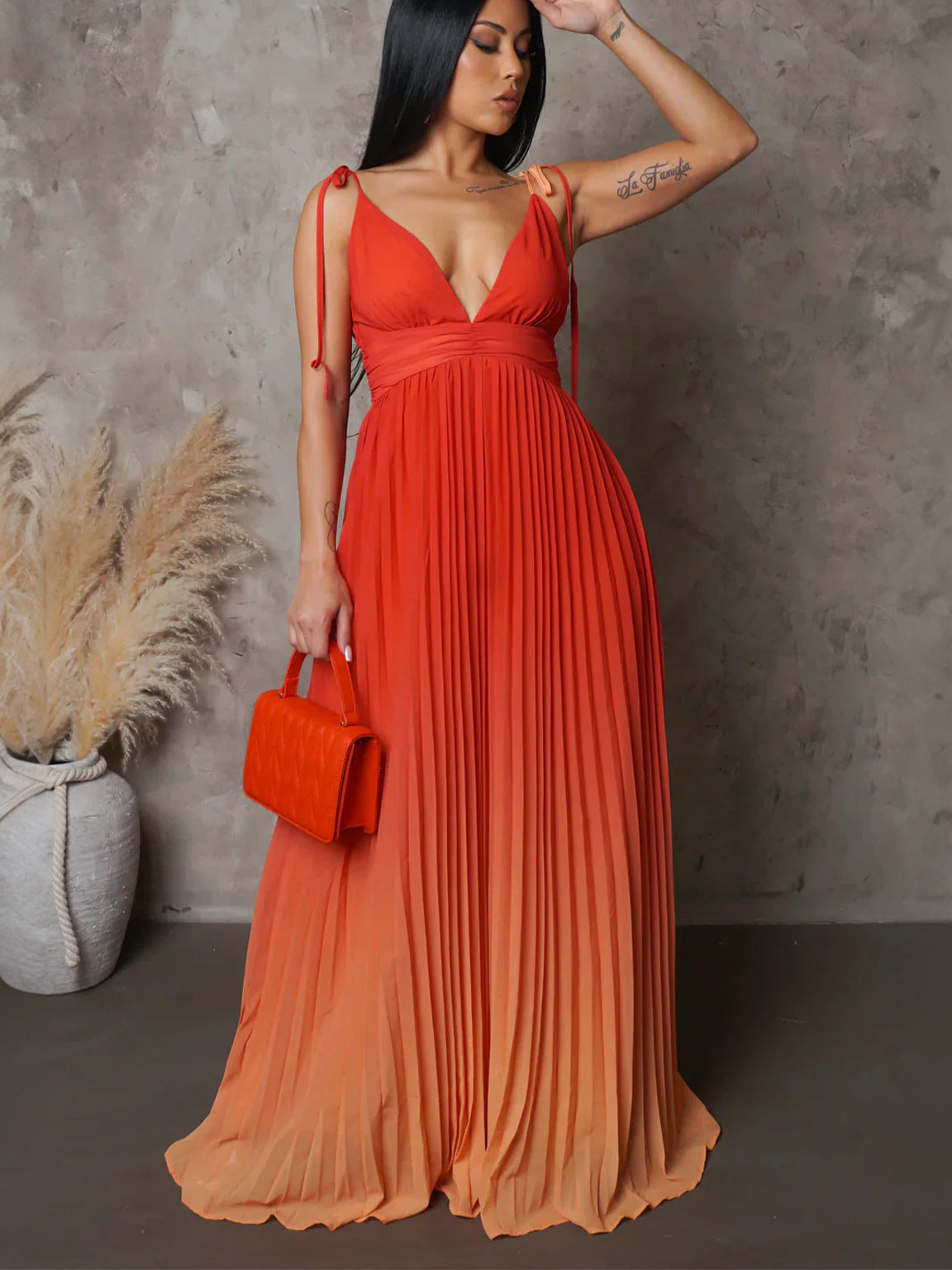 Summer Strap Backless Sexy Gradient Color Dresses