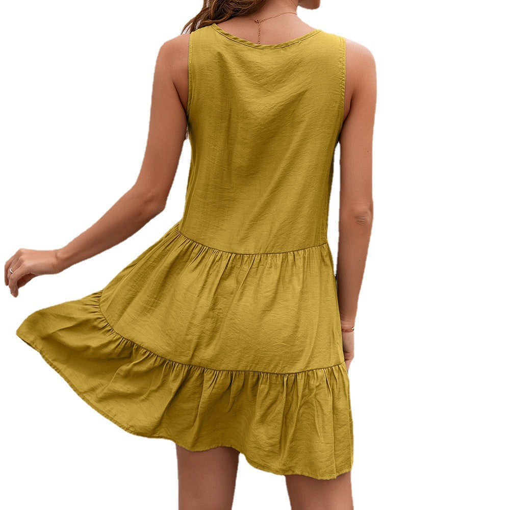 Women's Summer Loose Sexy Solid Color Super Dresses