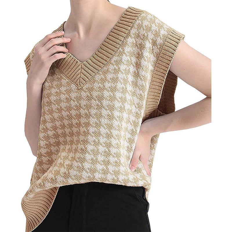 New Women's Knitted V-neck Sleeveless Pullover Vests