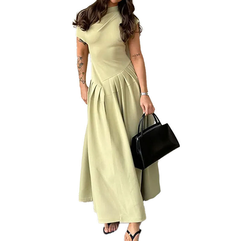 Women's Elegant Fashionable High Waist Pure Color Dresses