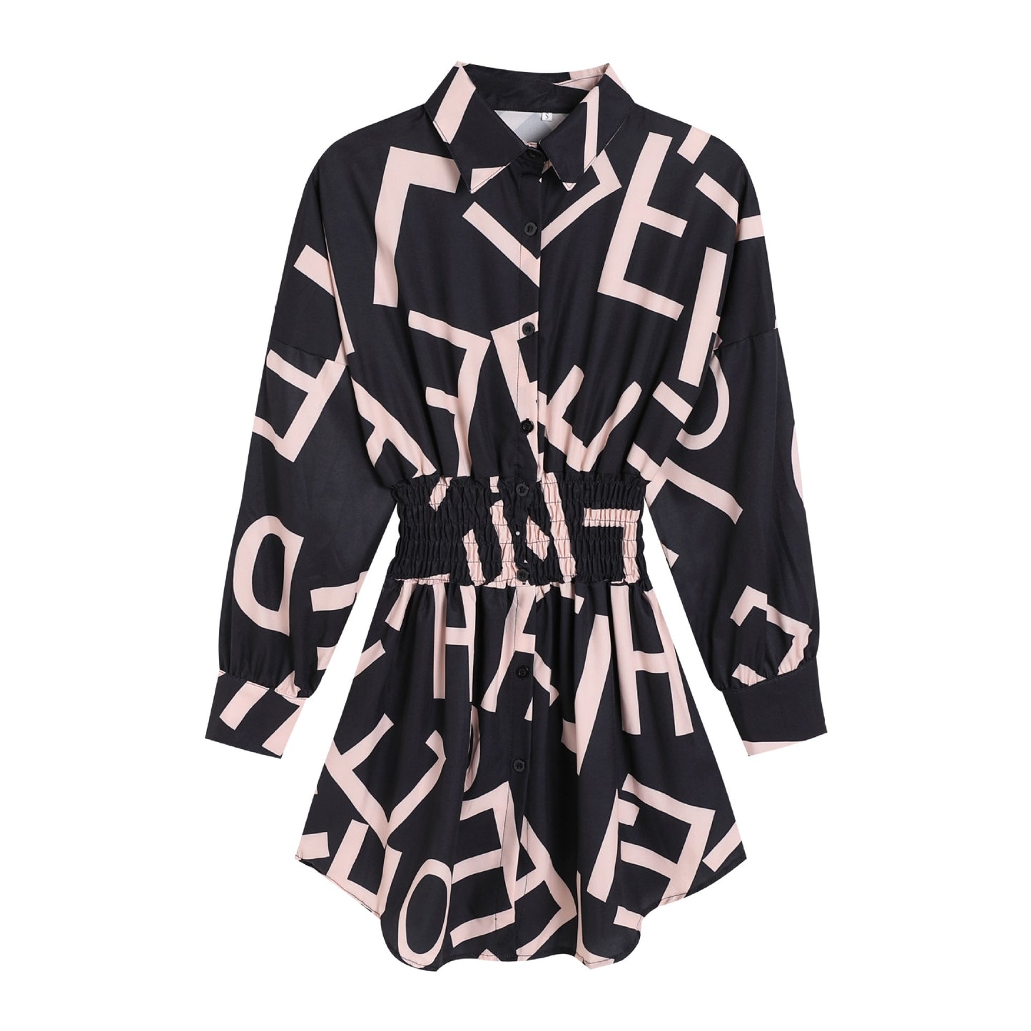 Women's Shirt Temperament Commute Printed Pleated Long Blouses