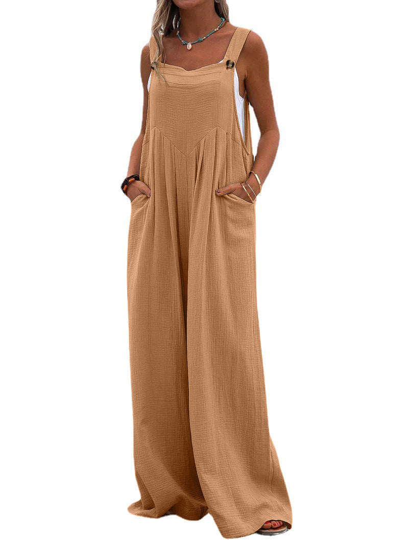 Women's Style Fashion Solid Color Wide Leg Jumpsuits