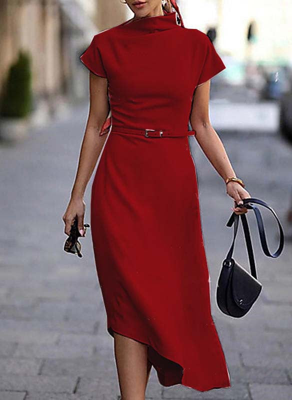 Stylish Solid Color Temperament Commute Dress Dresses