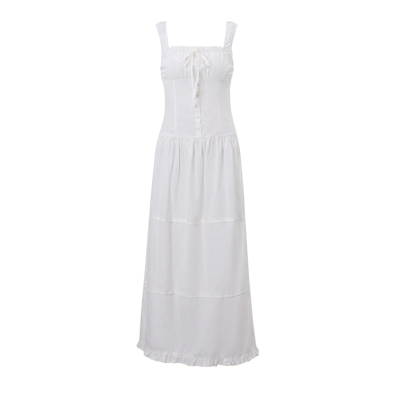 Women's White Pure Desire Dress Summer Pleated Dresses