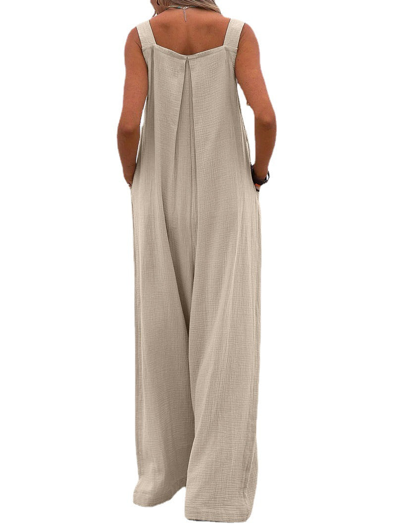 Women's Style Fashion Solid Color Wide Leg Jumpsuits