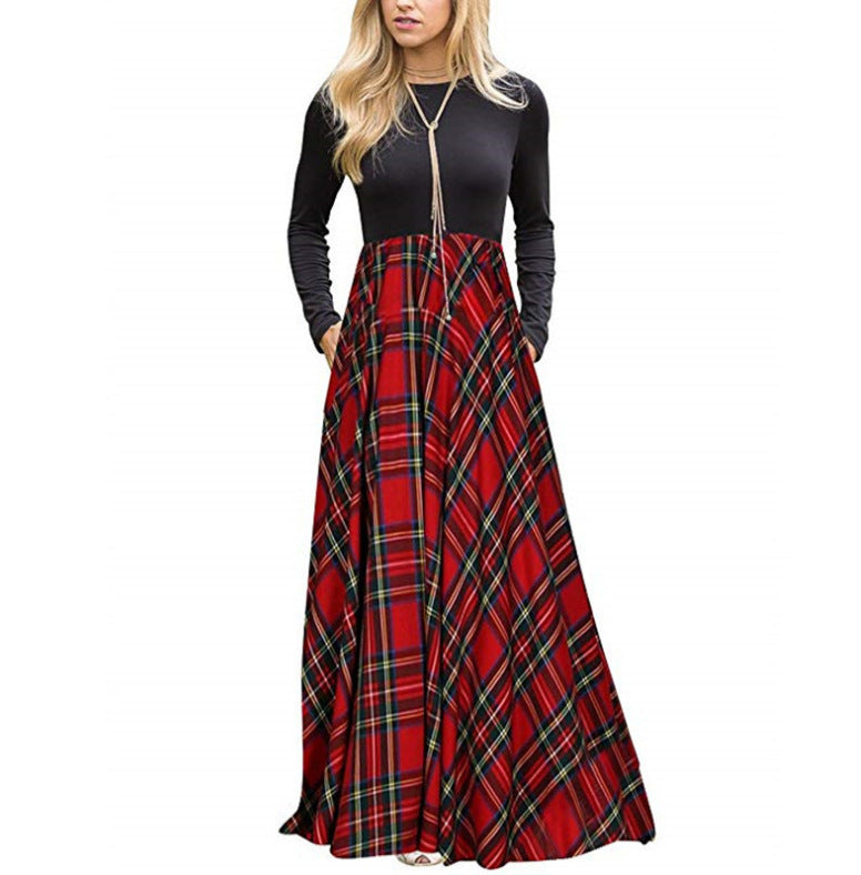 Innovative Printed Fashion Personality Plaid Dress Dresses