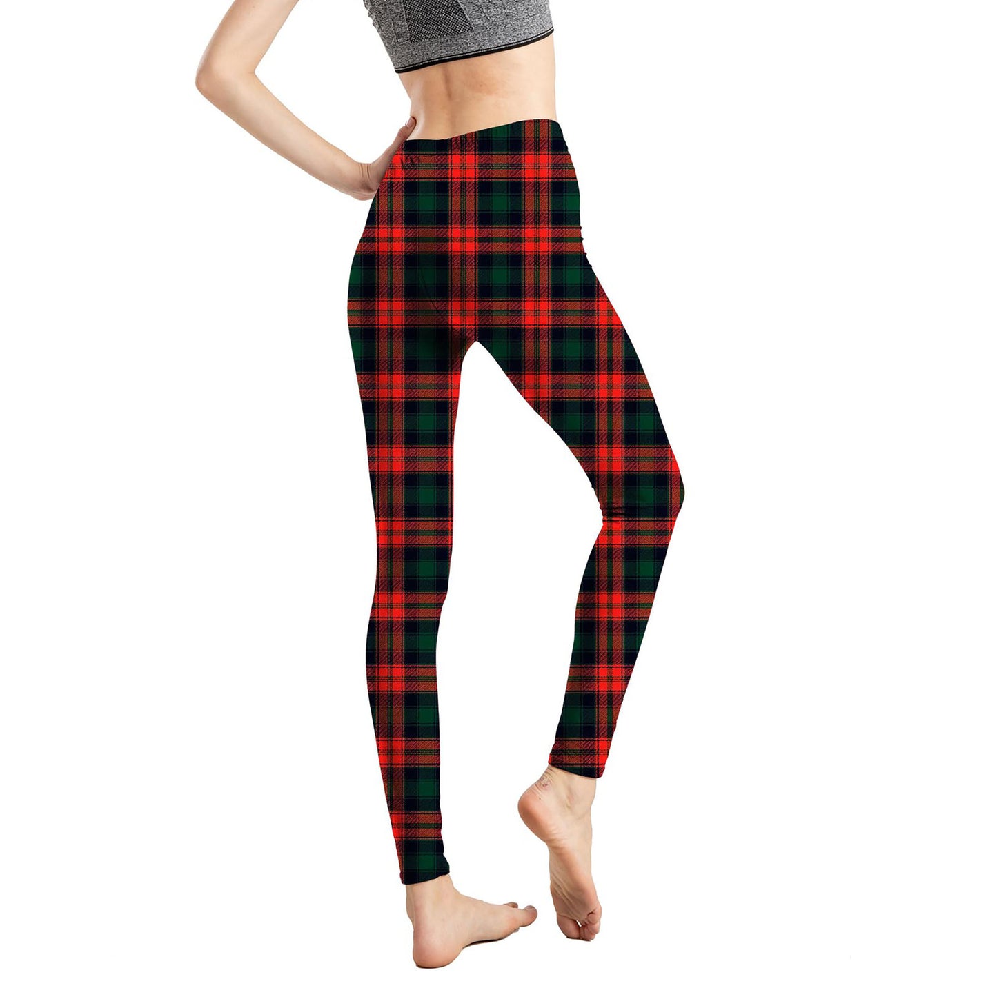 Christmas Holiday Printed Cropped Fitness Sports Pants