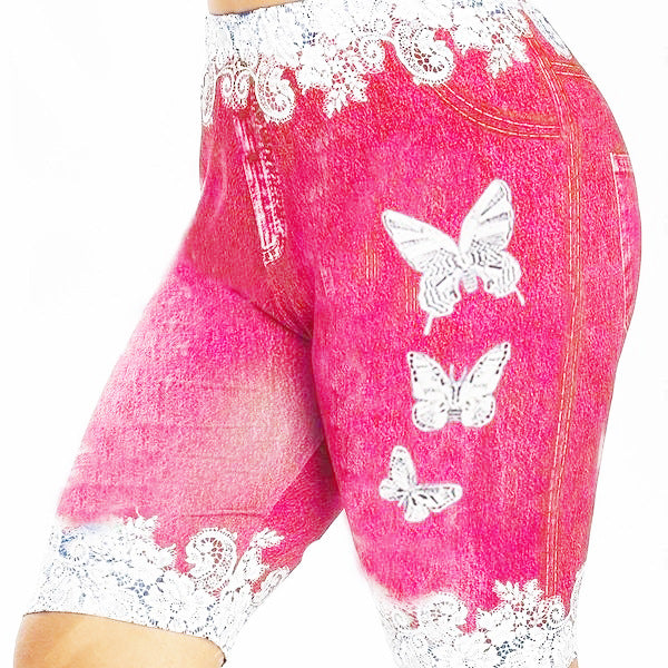 Butterfly Printed Hip Lifting Stretch High Leggings