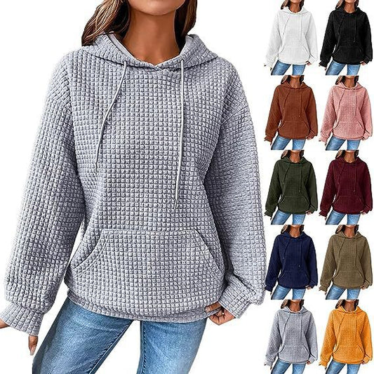 Women's Style Round Neck Hooded Long Sleeve Tops