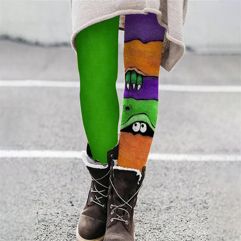 Women's Halloween Print Elastic Slim Fit Leggings