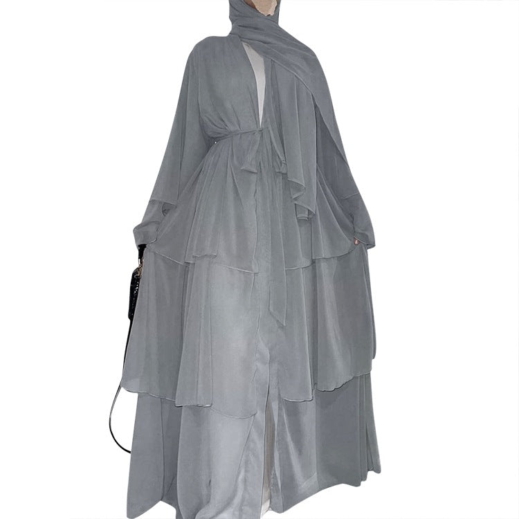 Fashion Stitching Chiffon Elegant Dress Robe Clothing