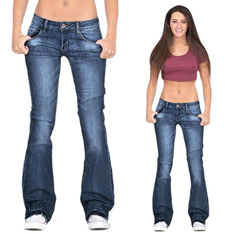 Women's Skinny Stretch Tassel Bell-bottom Trousers Trendy Jeans