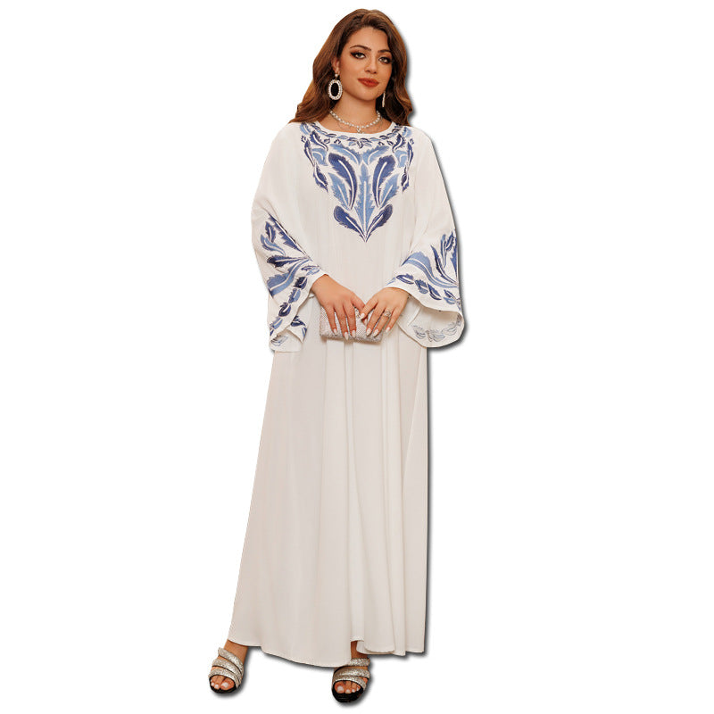 Women's Muslim Robes Embroidery Hot Drilling Ethnic Clothing