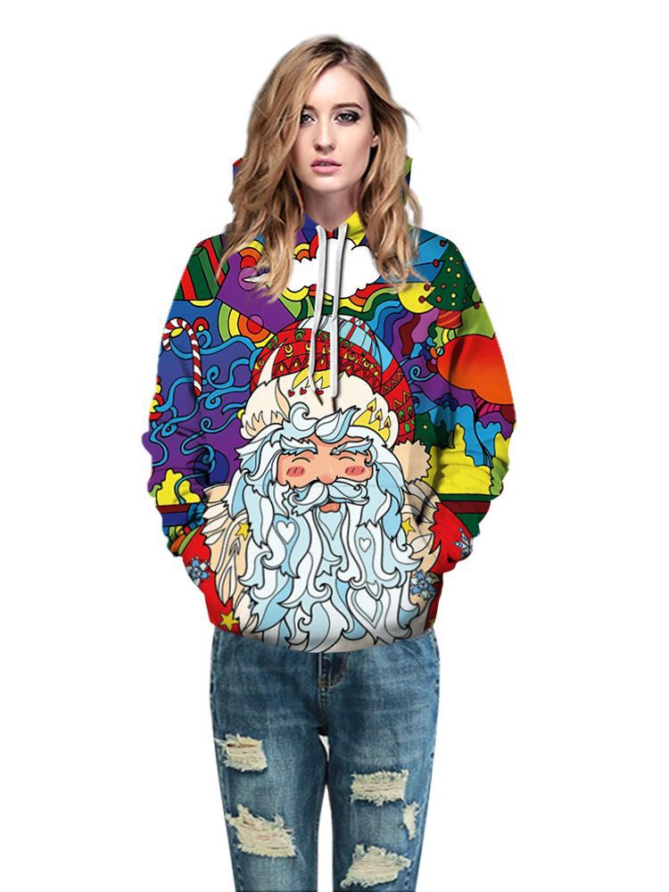 Women's & Men's & Autumn Digital Printed Christmas And Loose Couple Sweaters