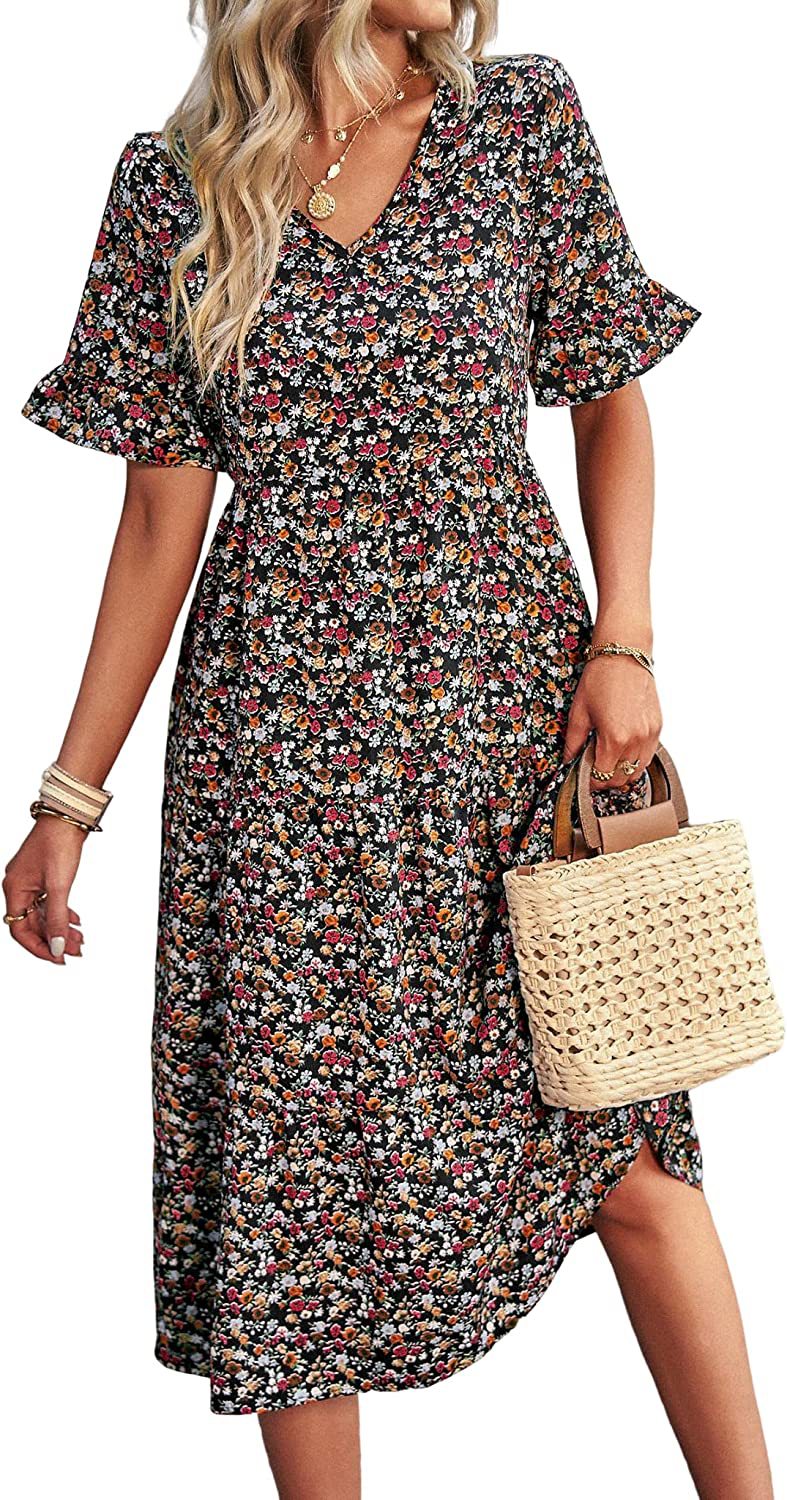 Summer Floral Long Dress Casual Bohemian Dresses