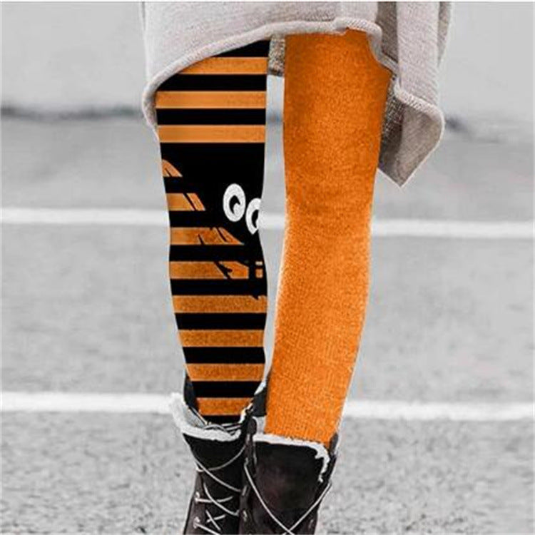 Women's Halloween Print Elastic Slim Fit Leggings