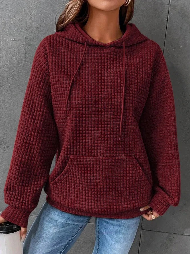 Women's Style Round Neck Hooded Long Sleeve Tops