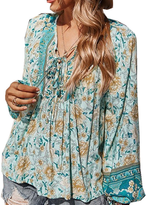 Women's Printed Casual Loose Thin T-shirt Blouses