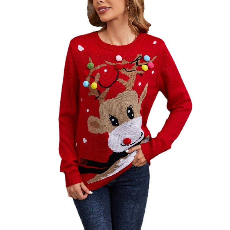 Fashion Women's Christmas Festival Round Neck Sweaters