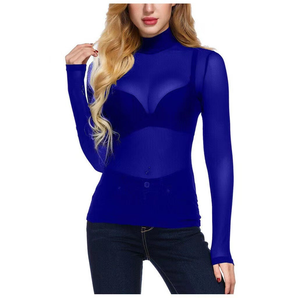 Women's Tight Inner Wear Long Sleeve T-shirt Turtleneck Bottoming Blouses