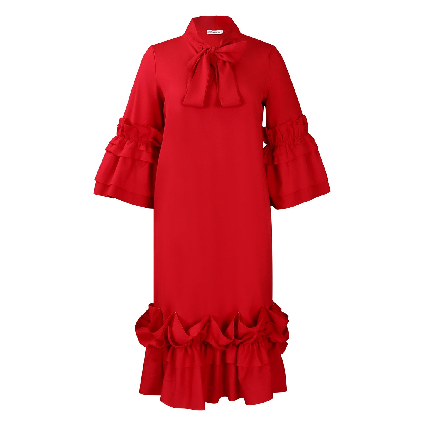 Fashion Casual Style Ruffled Flare Sleeve Dresses