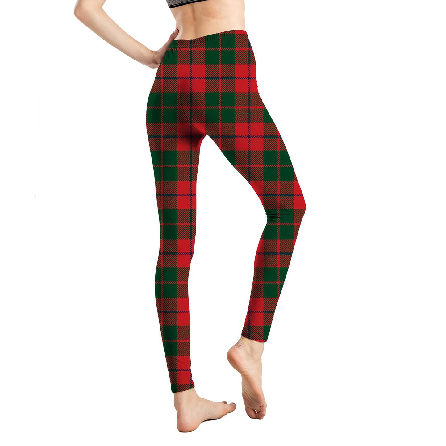 Christmas Holiday Printed Cropped Fitness Sports Pants