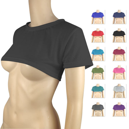 Women's Summer Sexy Casual T-shirt Short-sleeved Solid Color Blouses