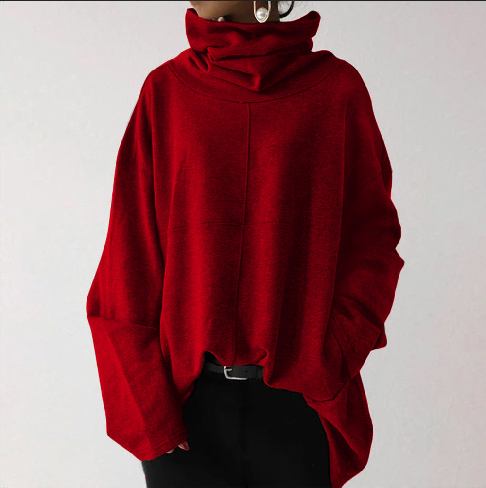 Women's Casual Long Sleeves Turtleneck Pullover Solid Coats