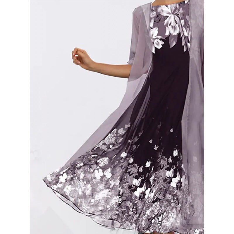 Glamorous Dress Chiffon Printed Slimming Long Dresses