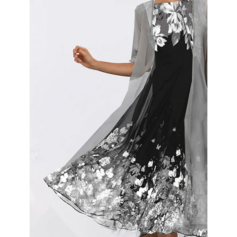 Glamorous Dress Chiffon Printed Slimming Long Dresses